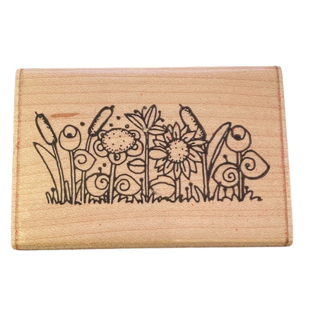 Dots J217 Spring Flower Rubber Stamp EUC